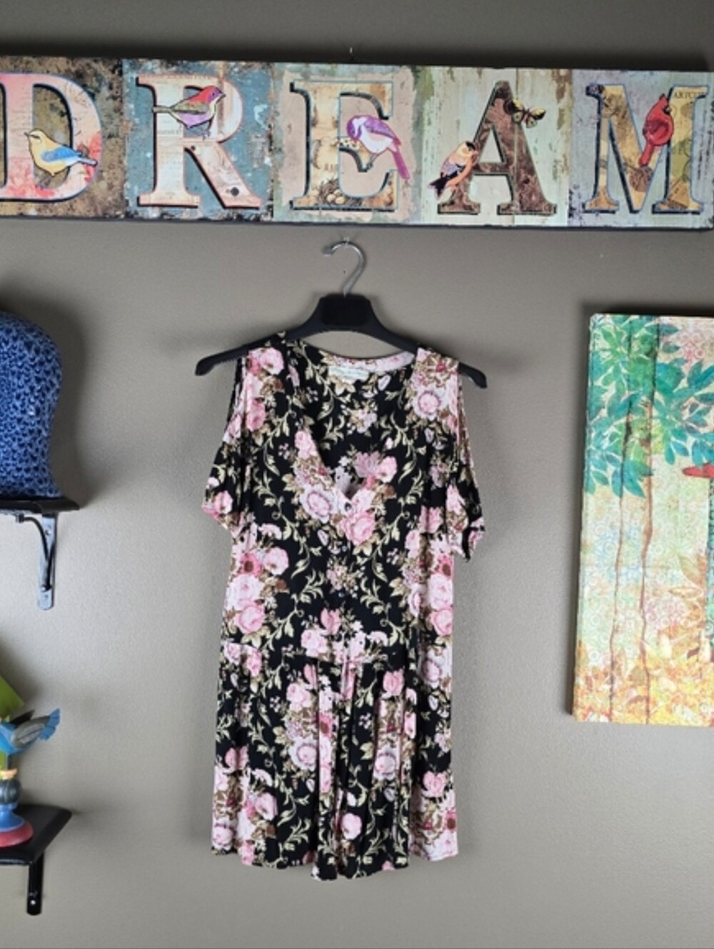 Urban Outfitters staring at stars Black Pink mini dress tunic small